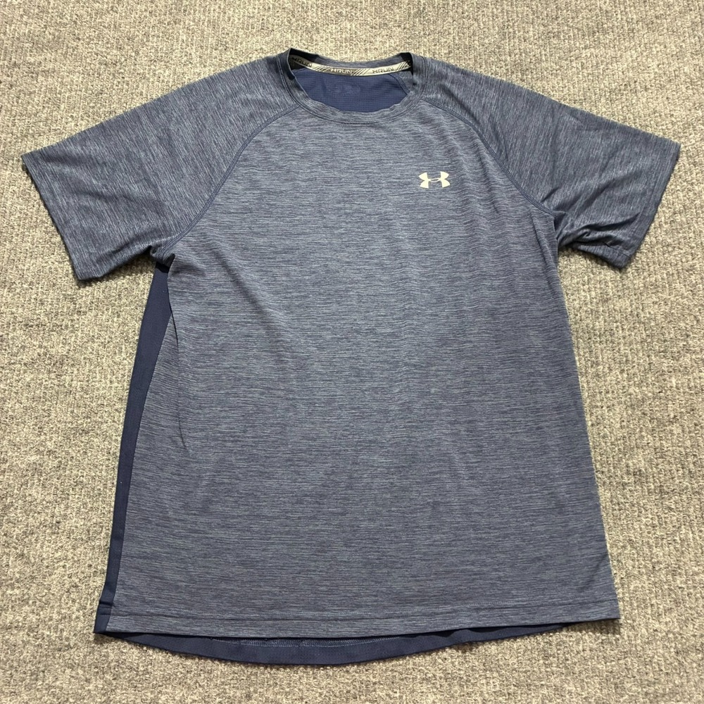 Under Armour Run T-Shirt Mens Blue Activewear Short Sleeve 40" Chest Size